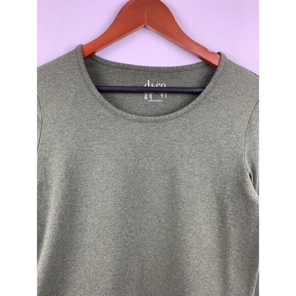 D&Co Essentials Green Long Sleeve Crewneck Top S - Picture 2 of 5